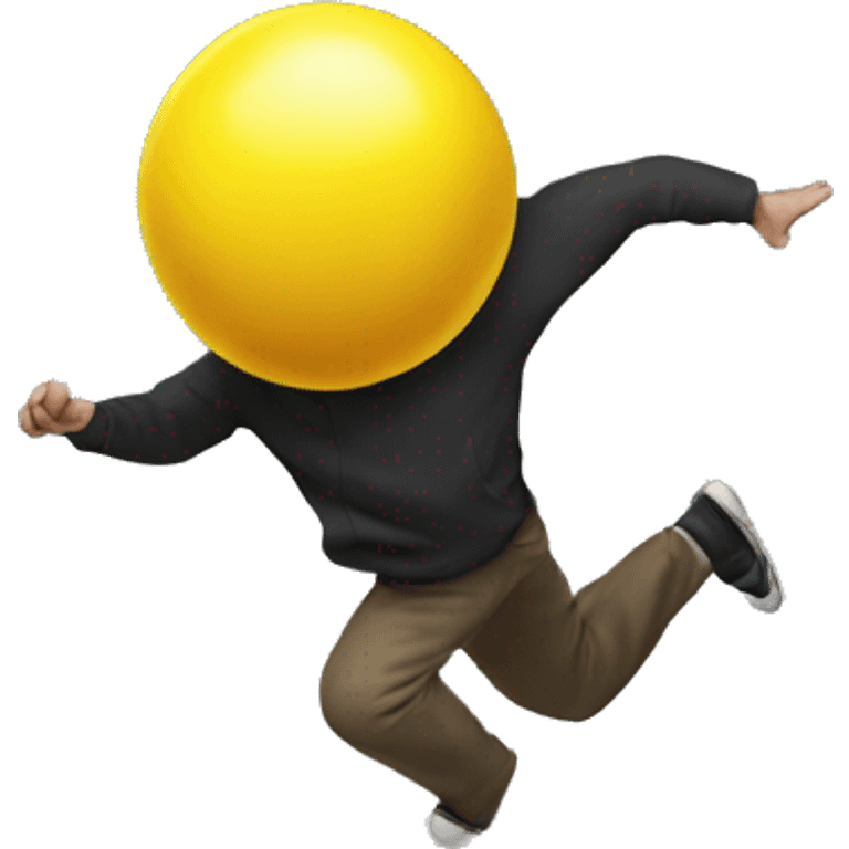 human bouncing on yellow ball emoji