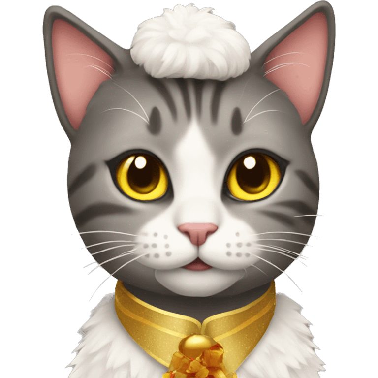 Cat wearing a new year costum emoji