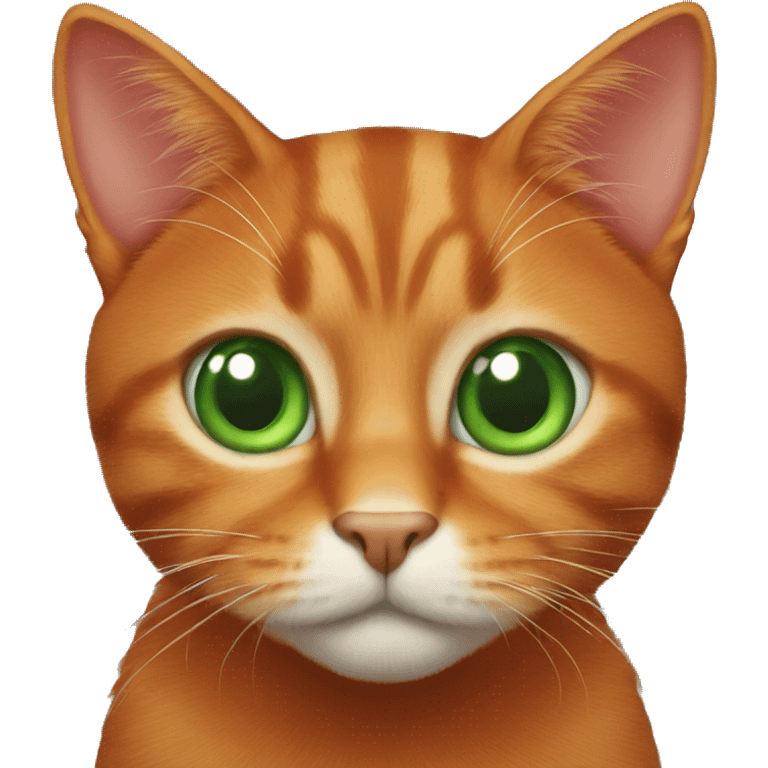 red cat with green eyes  emoji