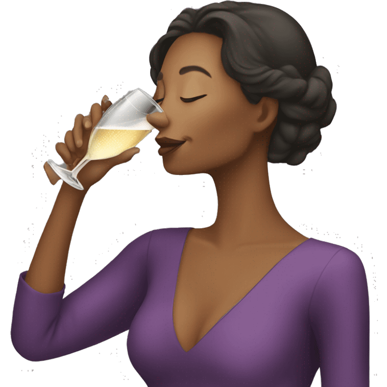 Woman drinking champagne  emoji