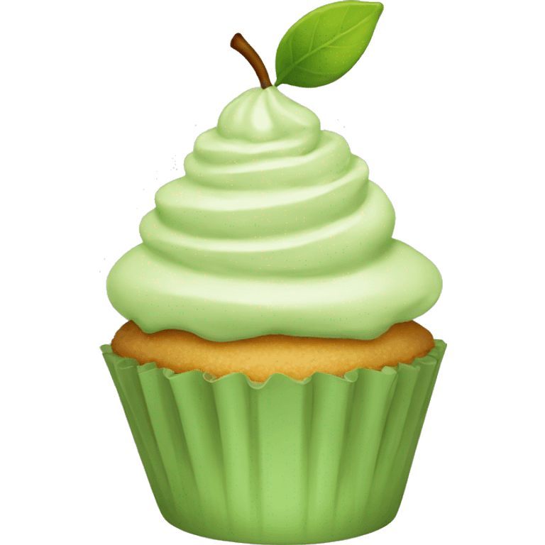 Light green pear cupcake emoji