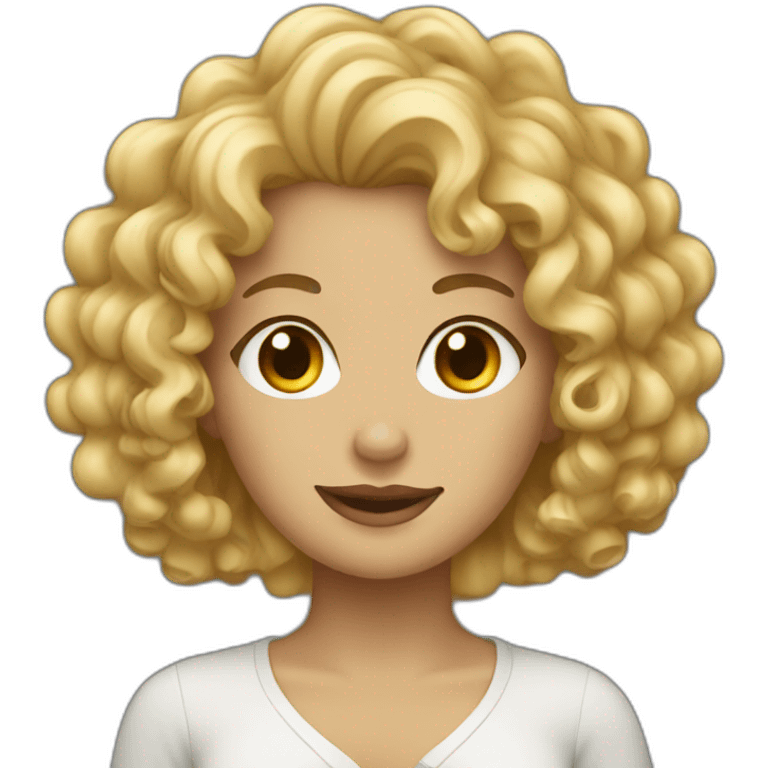 blonde curly haired woman emoji