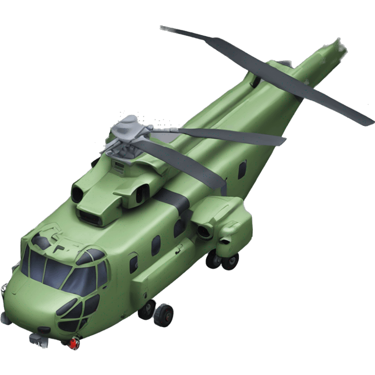 Chinook helicopter with a hat emoji