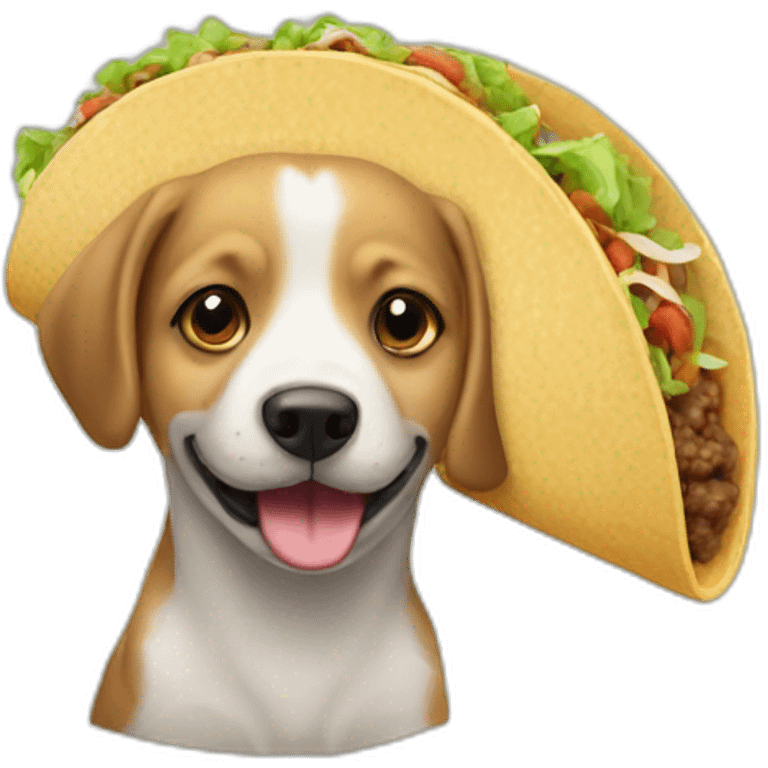 Un chien qui mange un tacos emoji