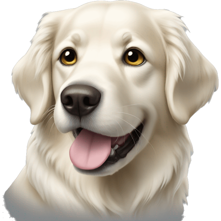 white golden retriever dog  emoji