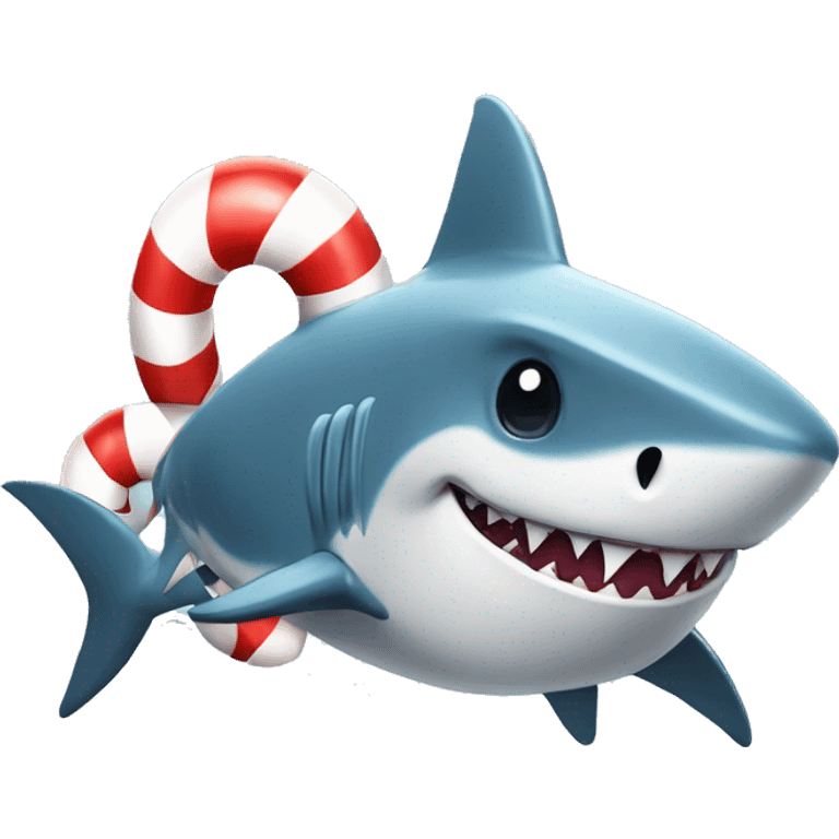 Shark with candycane emoji