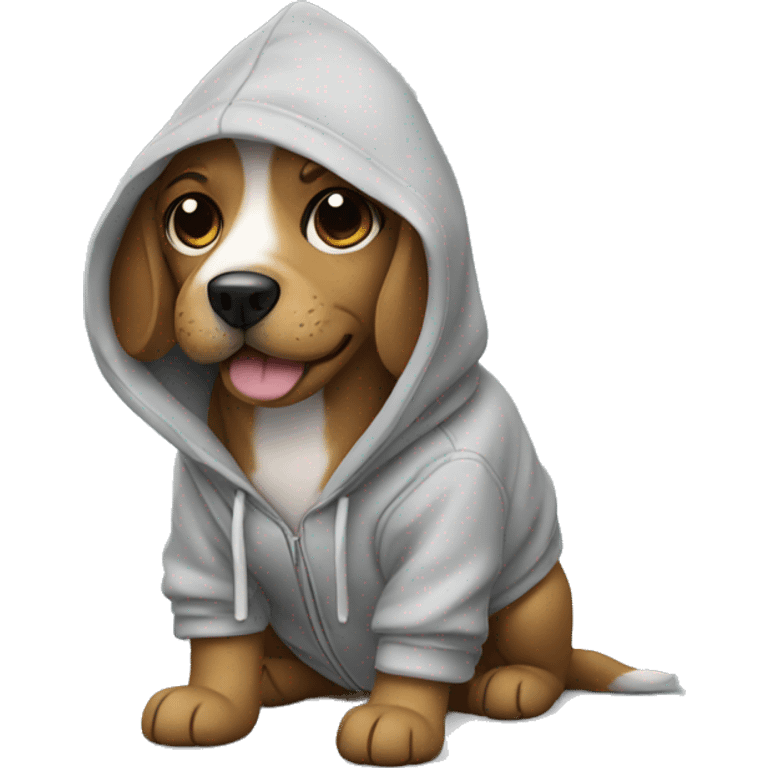 Dog wearing a hoodie emoji