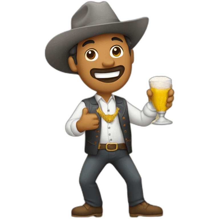 hombre festejando con una copa de sidra en mano emoji