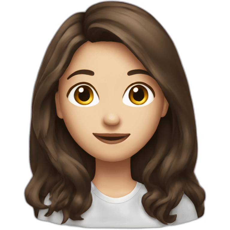 brunette long hair girl flirting emoji