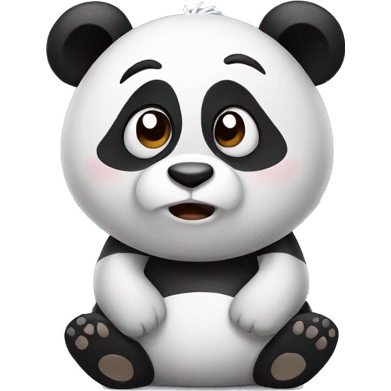 Confused panda emoji