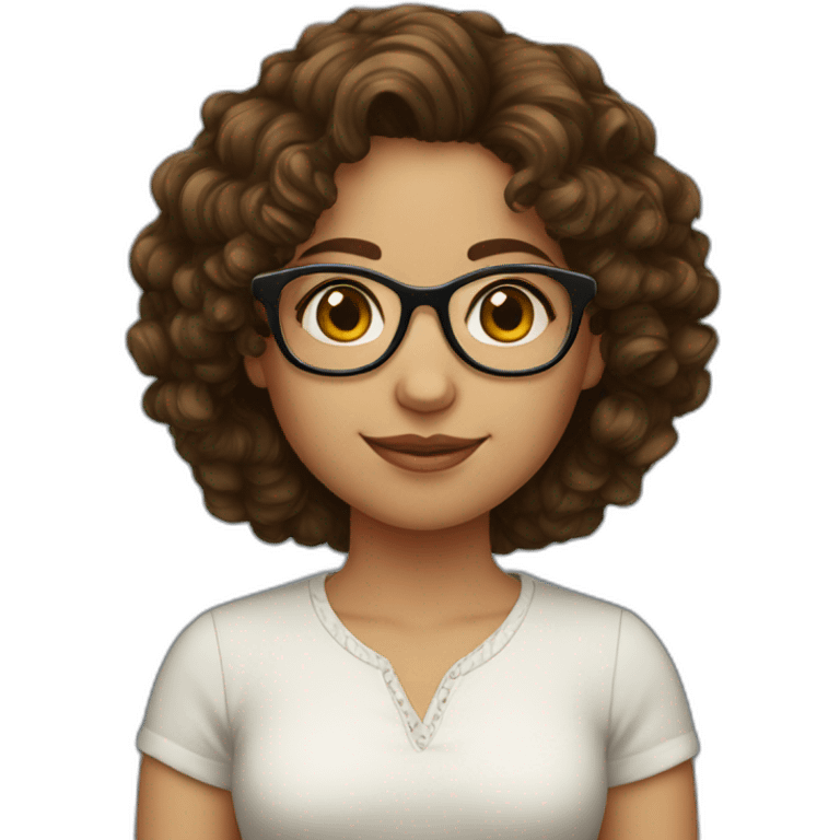 Girl-short-curly-brown-hair-maroccan-glasses emoji