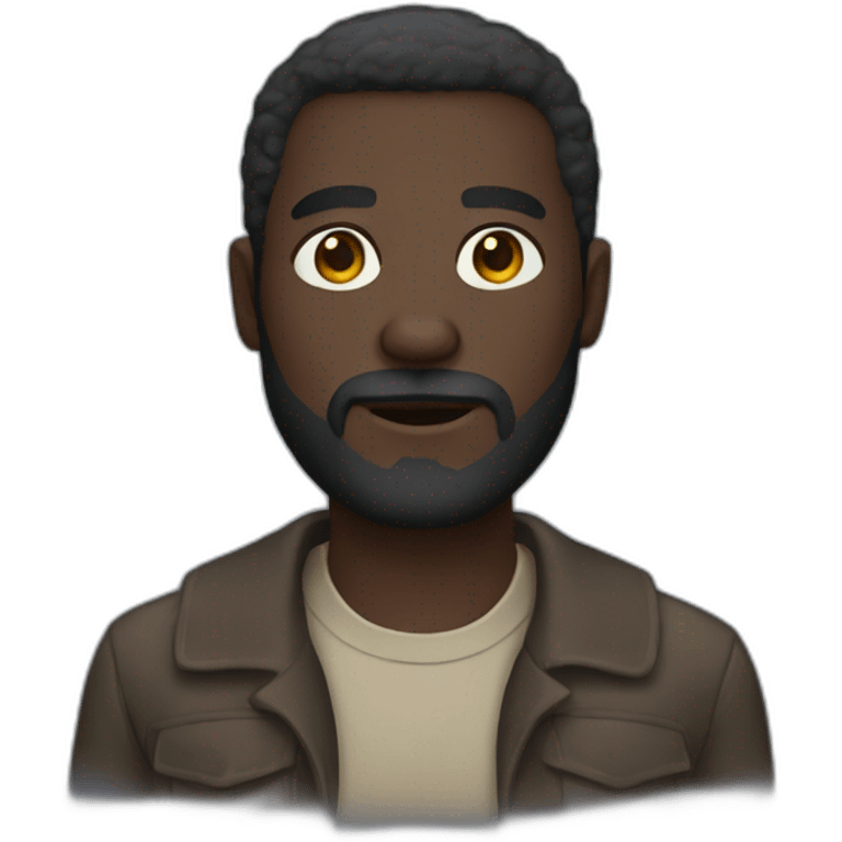 dark skinned man with beard emoji