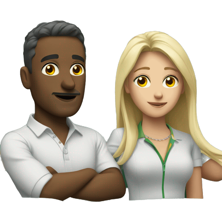 A couple watching formula 1 emoji