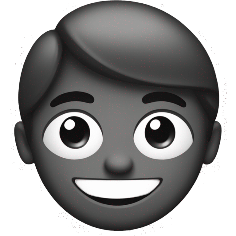 flat style black and white happy face emoji