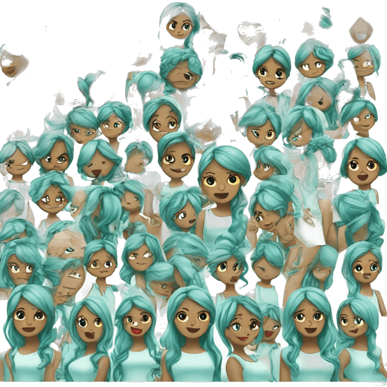 Mint blue everyday girly emojis  emoji