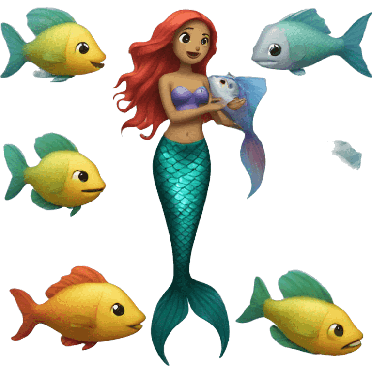 mermaid with a fish in her han emoji