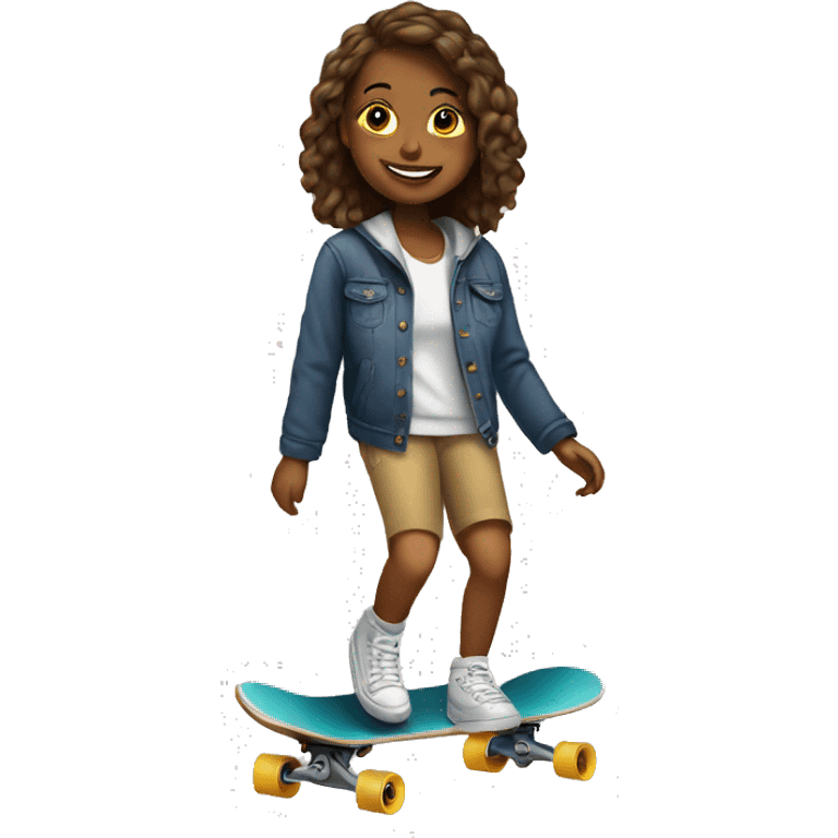 Girl in skateboarding  emoji