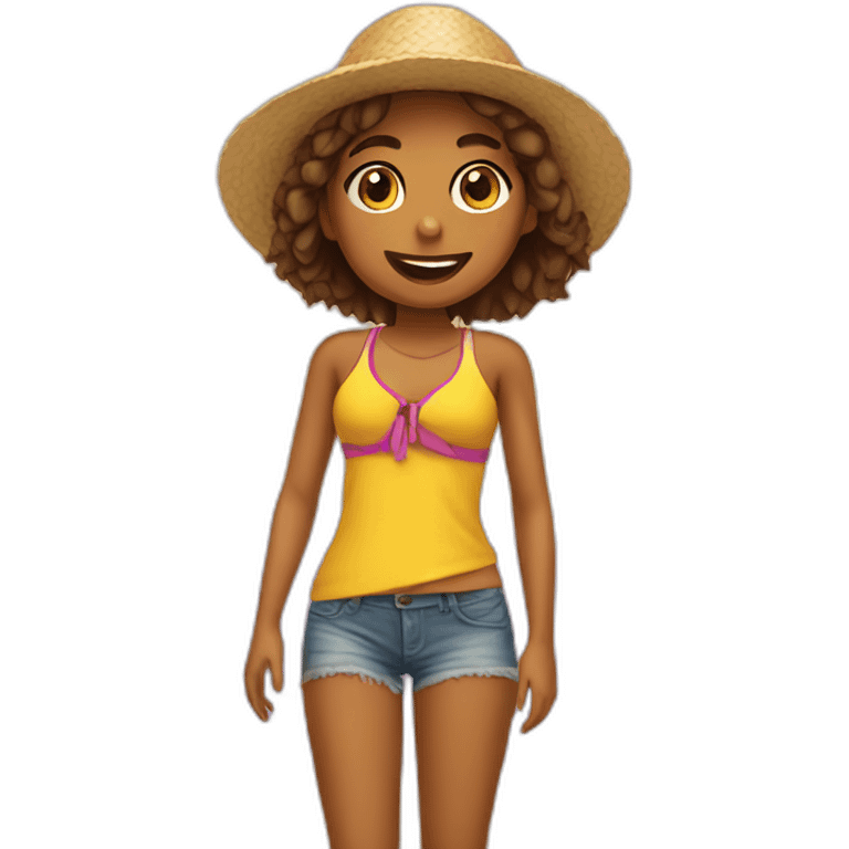 Chica en la playa emoji