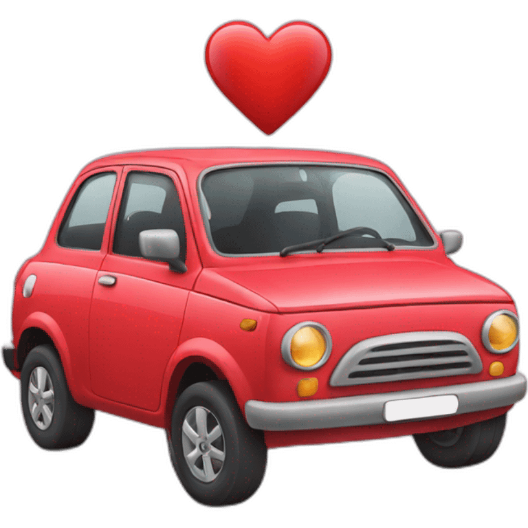 Car with heart emoji