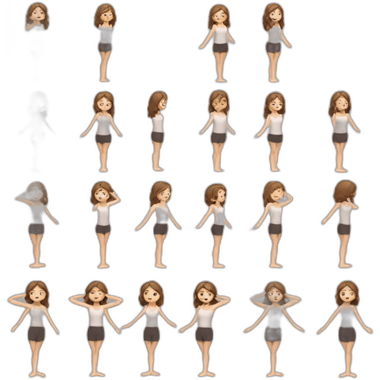 White girl brunette hair in Tadasana yoga emoji