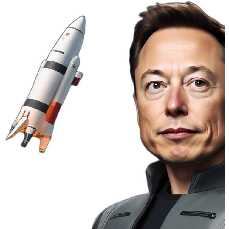 elon musk looking at rocket launch emoji