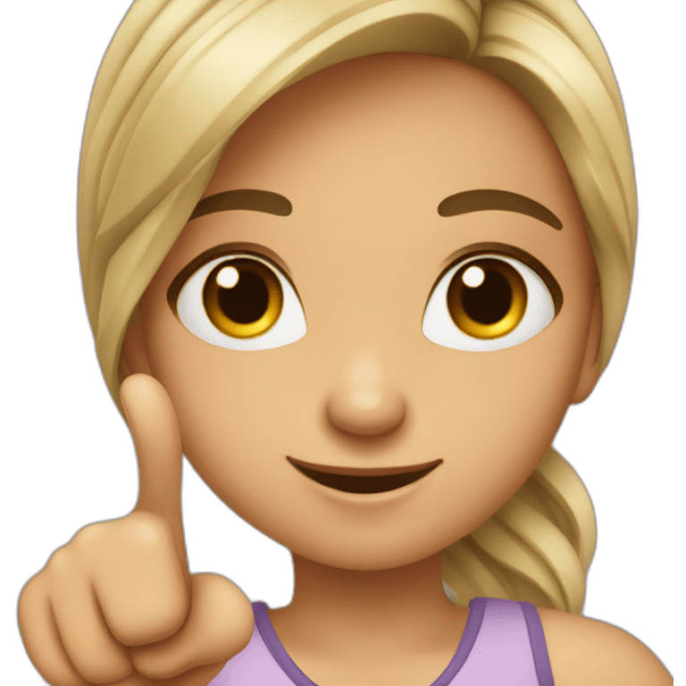 girl about 25 shows thumbs up emoji