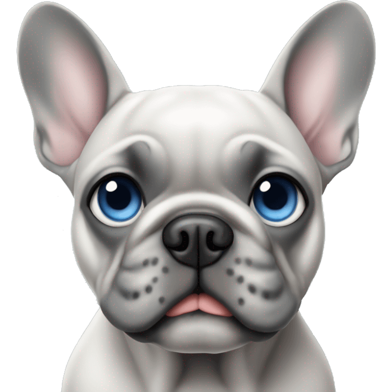 grey french bulldog blue eyes emoji