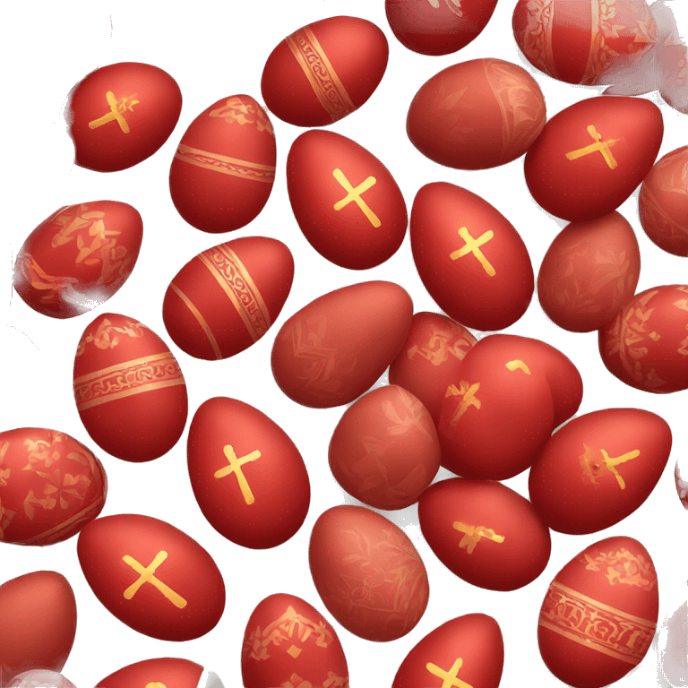 Christian Orthodox Easter red eggs emoji