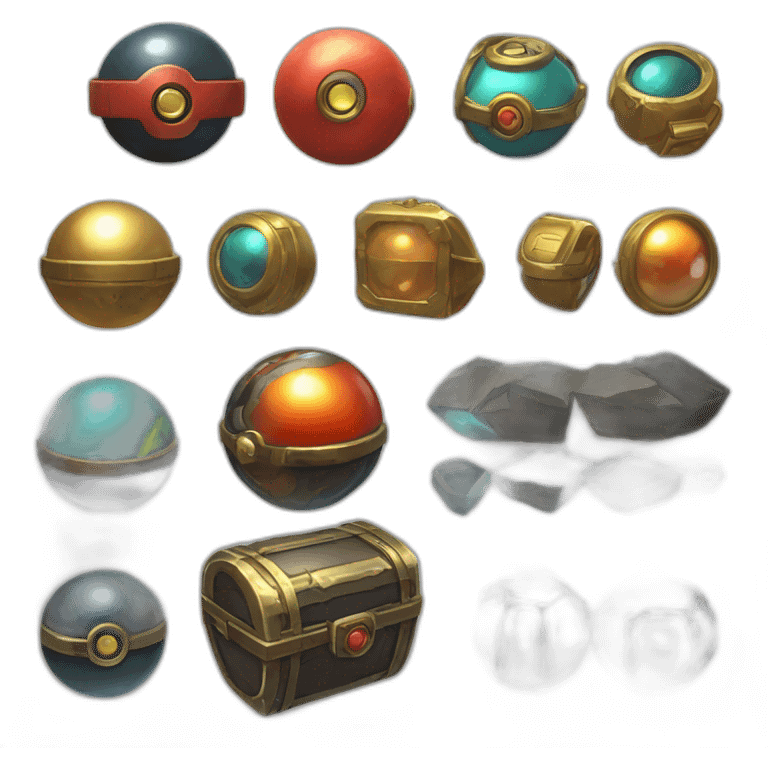 Pokemon Game LootCase Color Obsidian Rich Treasure Legendary Epic Pokeballs and Pokemons Inside this have Shiny Glow emoji