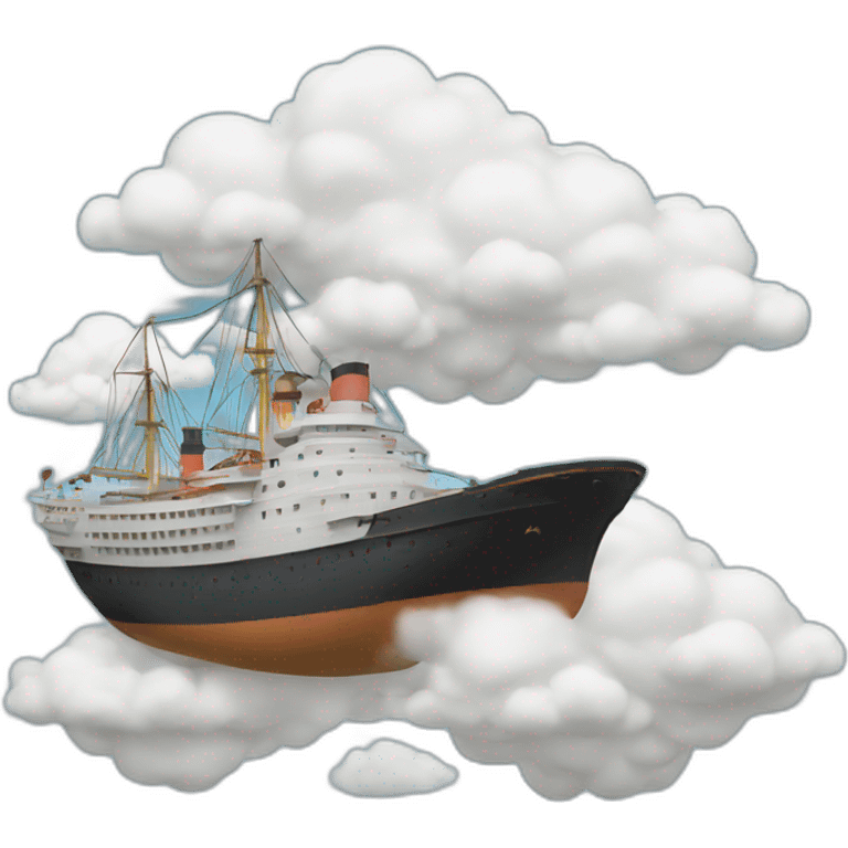 ship flying on clouds emoji