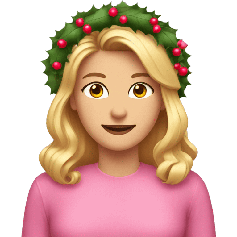 pink wreaths of holly emoji