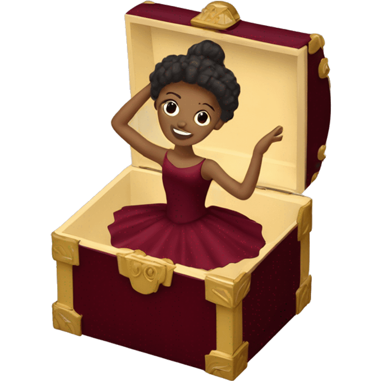 burgundy music box with ballerina emoji