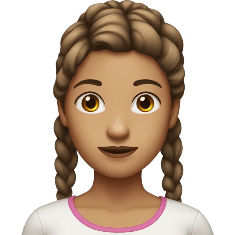 Girl with brown ponytail hair emoji