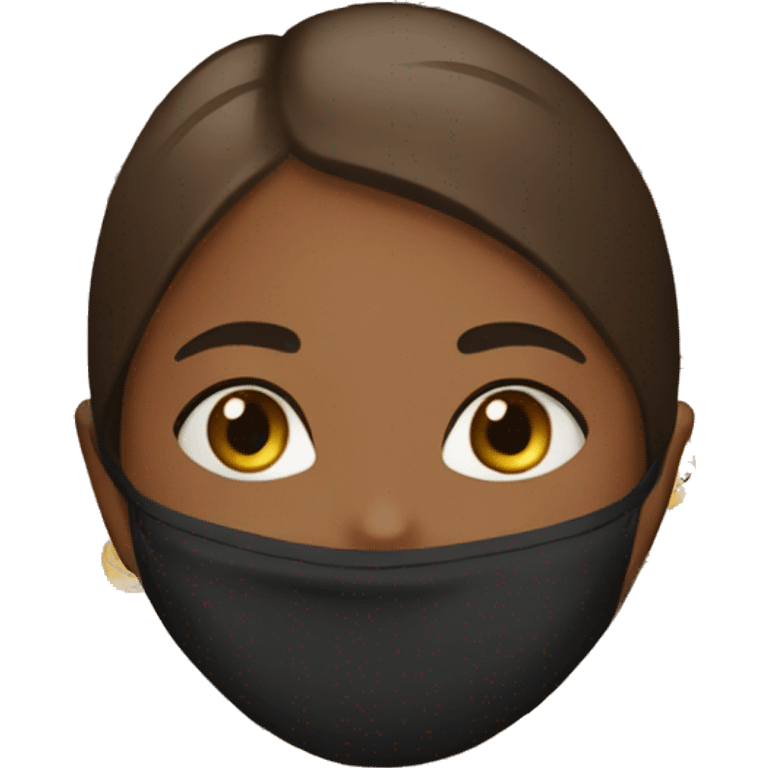 Brown girl with face mask on  emoji