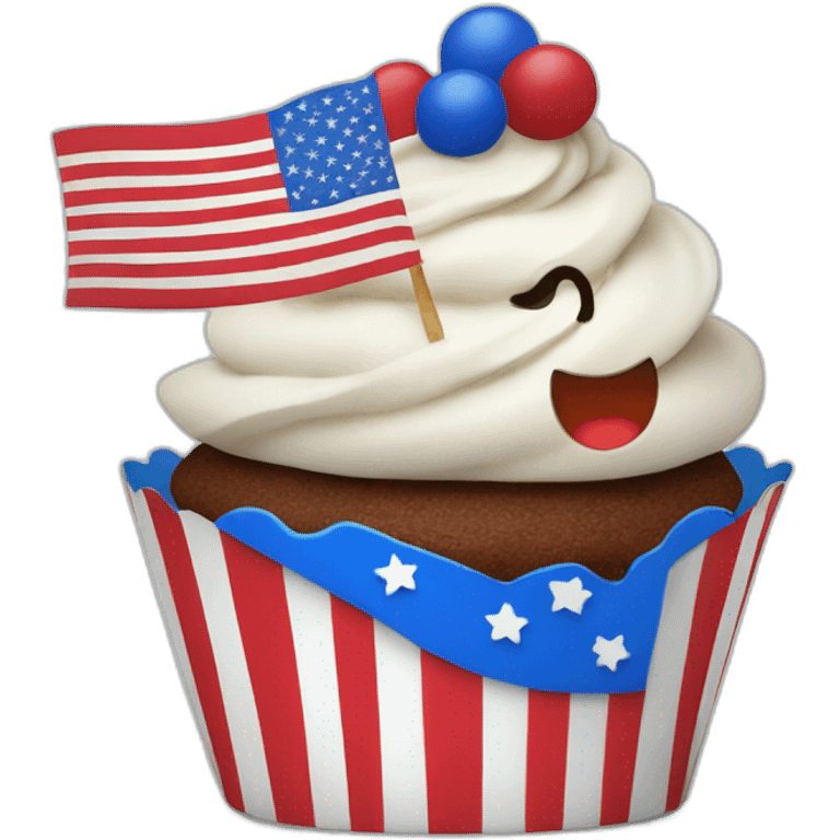 Happy 4th of July cupcake emoji