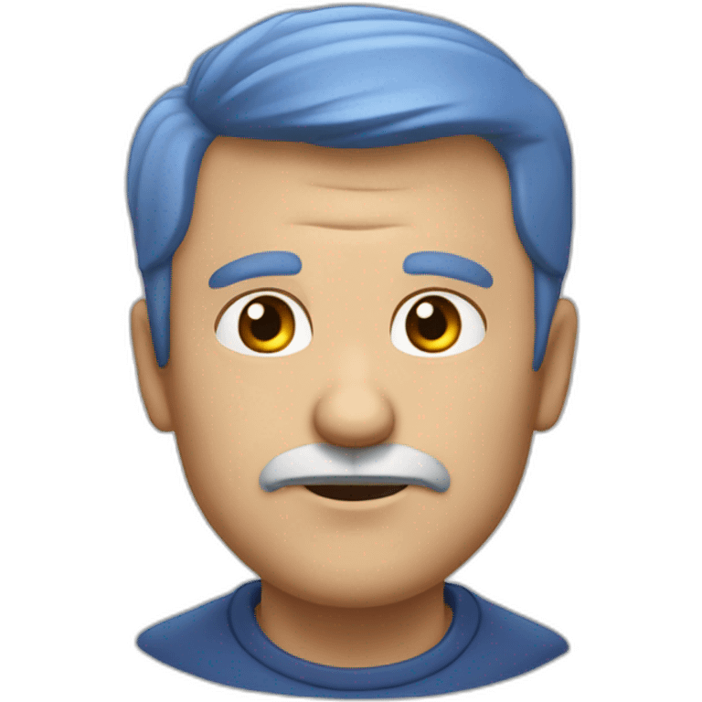 Homme chauve aux yeux bleus de 50 ans emoji