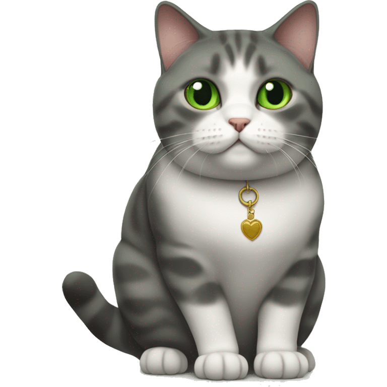 Green eyed fat British short hair cat emoji