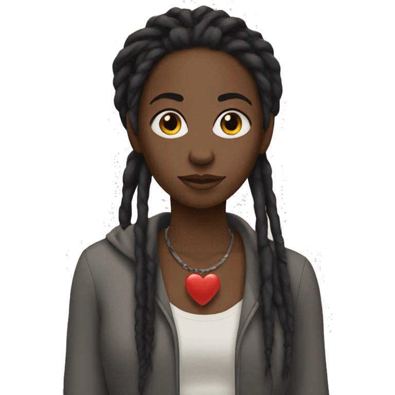 Black woman with dreads hand heart  emoji