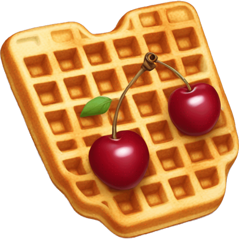 Waffle with cherry emoji