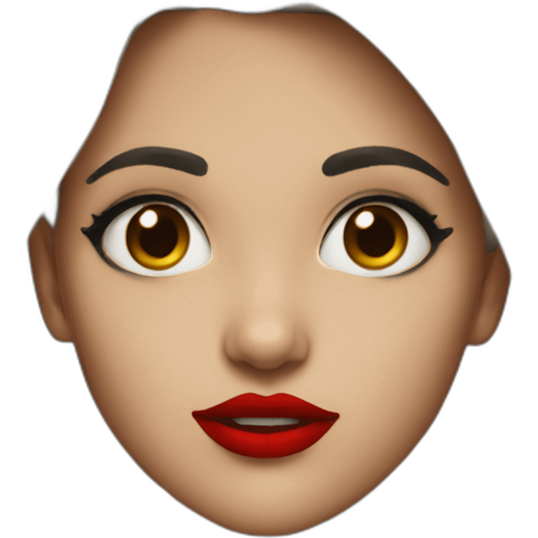 genz girl with red lipstick emoji