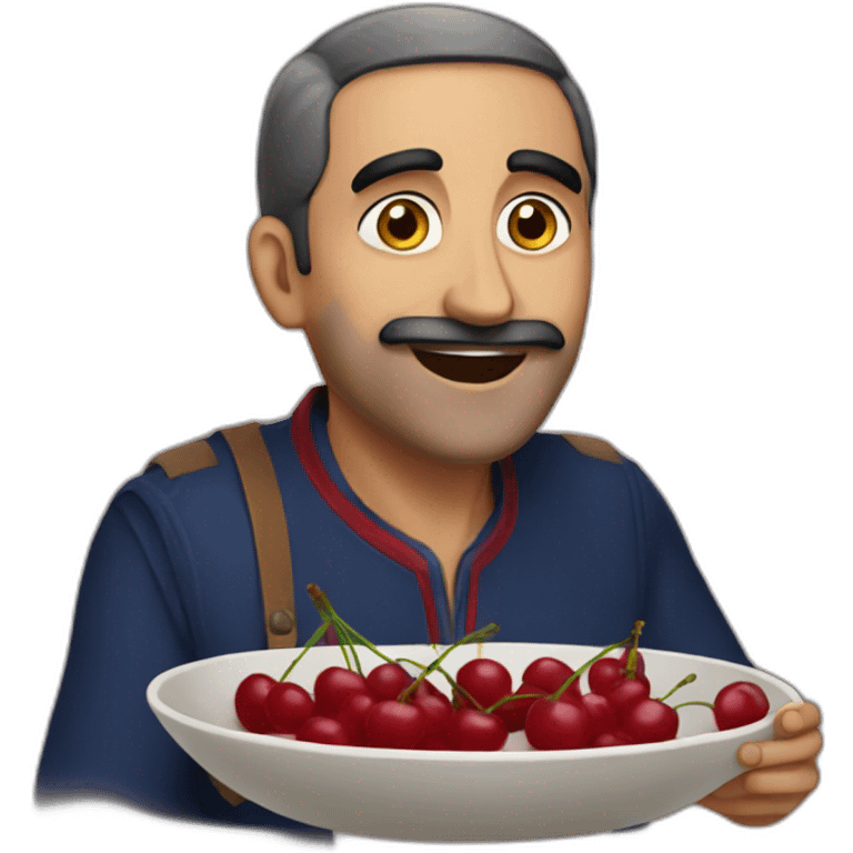 Armenian men eating cherries emoji