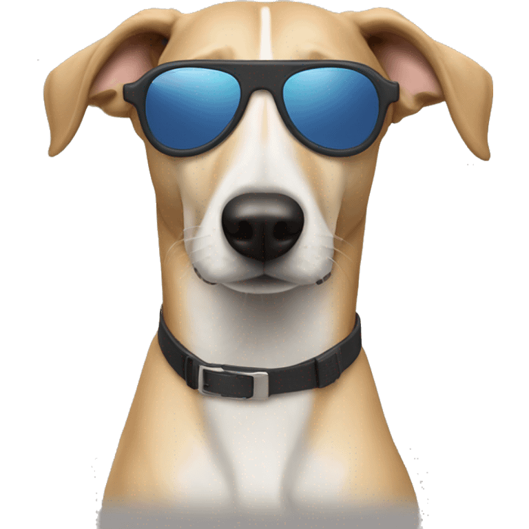 Greyhound and Labrador Retriever mix sunglasses emoji