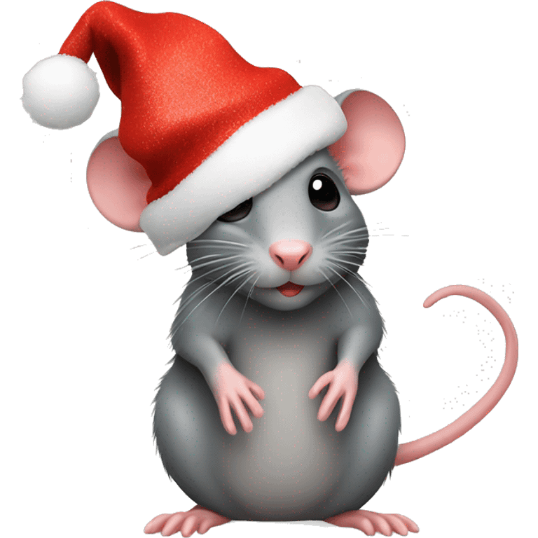 Rat met kerstmuts emoji