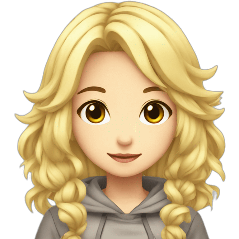 Anime girl cute blond emoji