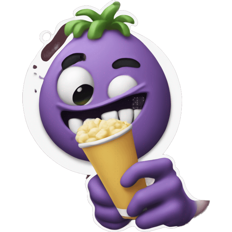 Grimace eating a grim shake ￼ emoji