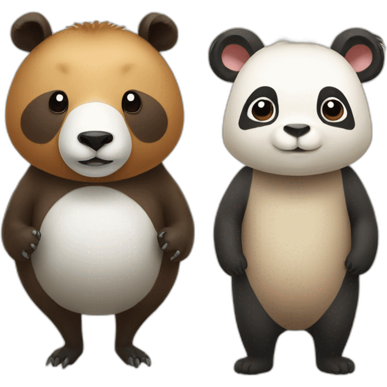 Panda and capybara  emoji