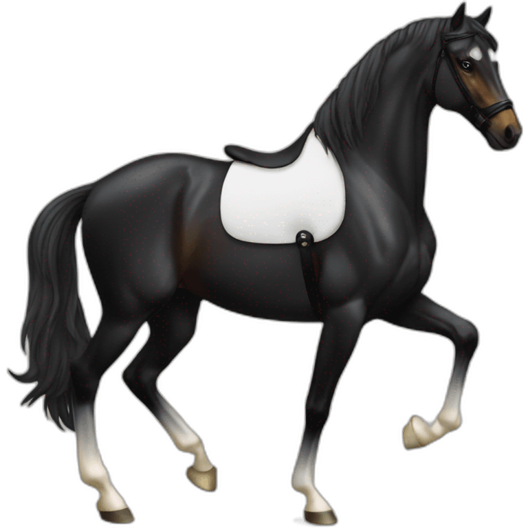 black dressage horse  emoji