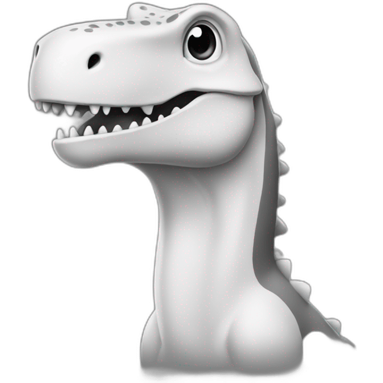 Black and white dino emoji