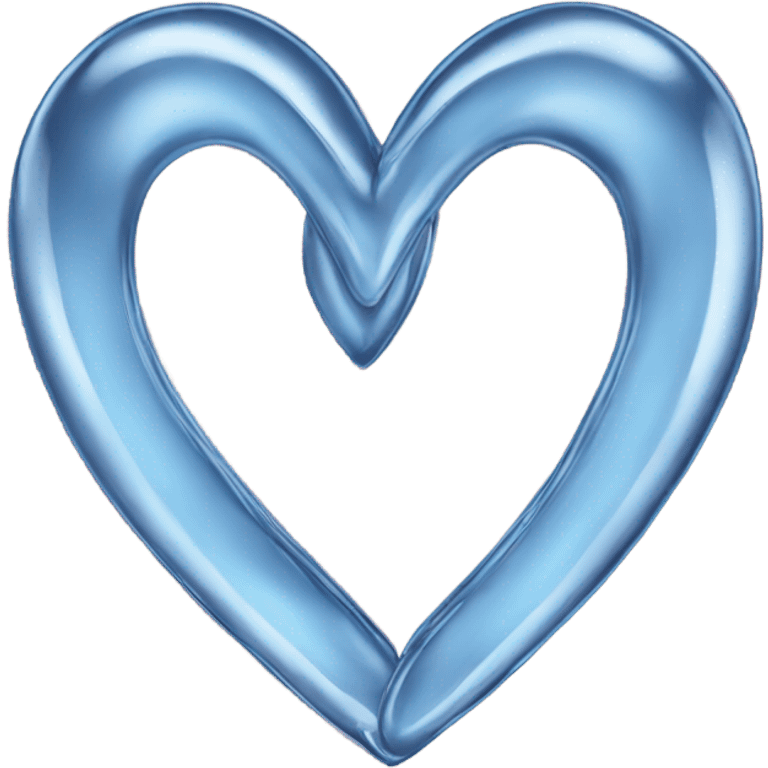 Chrome heart soft blue  emoji