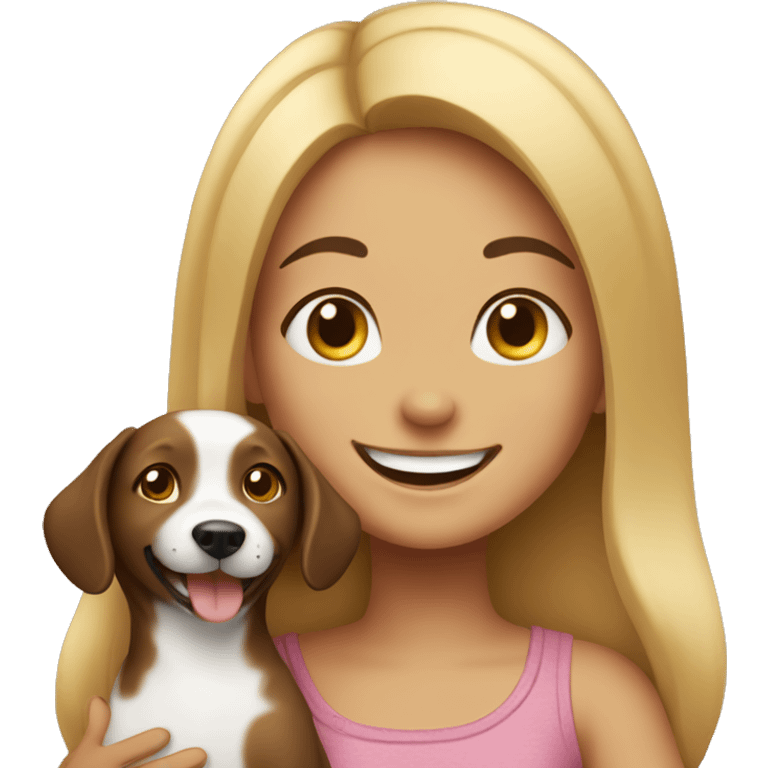 happy girl with a dog emoji